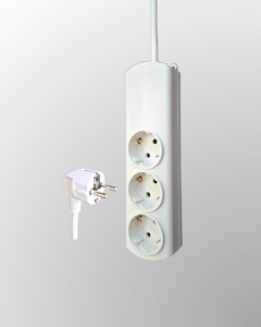 Model elipsa, sa provodnikom, bela, bez prekidača i sa 3 utična mesta