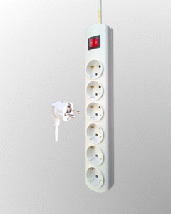 Model elipsa, sa provodnikom, bela, sa prekidačem i 6 utičnih mesta