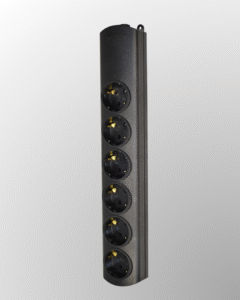 Model elipsa bez provodnika, crna, bez prekidača i sa 6 utičnih mesta