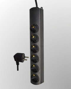 Model elipsa, crna, sa provodnikom, sa prekidačem i 6 utičnih mesta